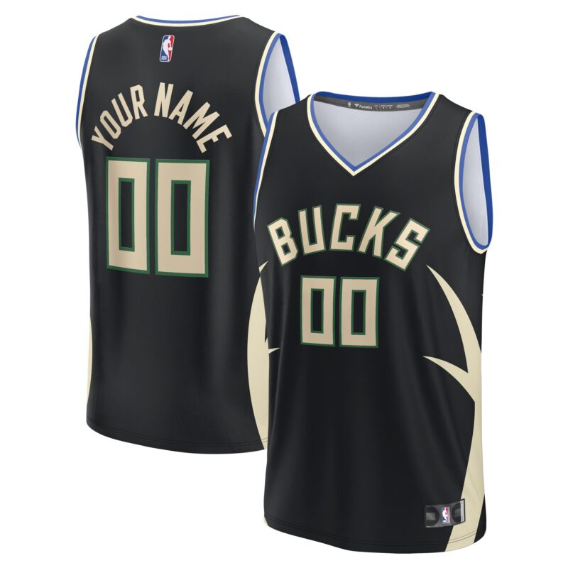 Milwaukee Bucks Custom Fast Break Jersey - Statement Edition - Black