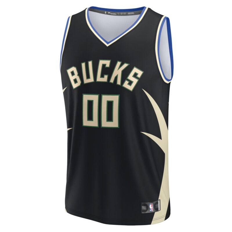 Milwaukee Bucks Custom Fast Break Jersey - Statement Edition - Black - Image 2