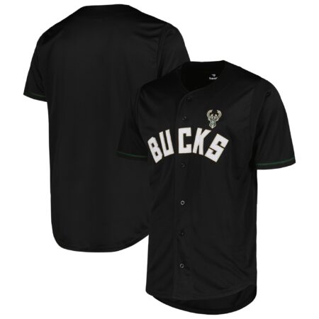 Milwaukee Bucks Pop Baseball Jersey - Black
