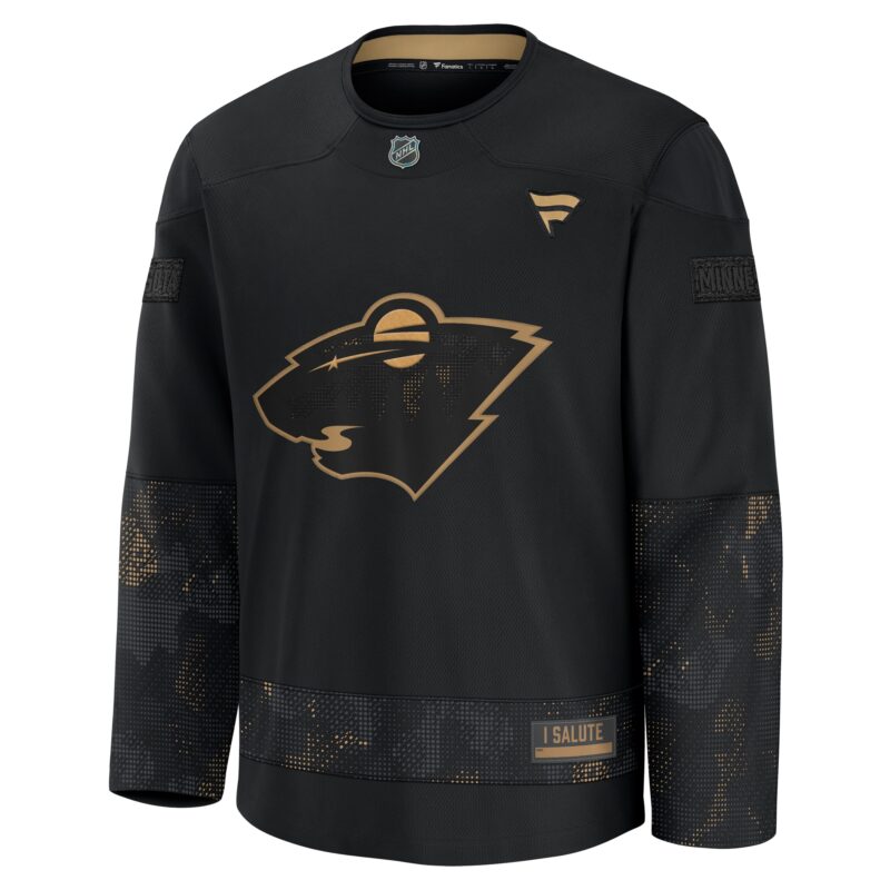 Minnesota Wild 2024 Military Appreciation Practice Jersey - Black - Image 2