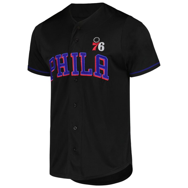 Philadelphia 76ers Pop Baseball Jersey - Black - Image 2