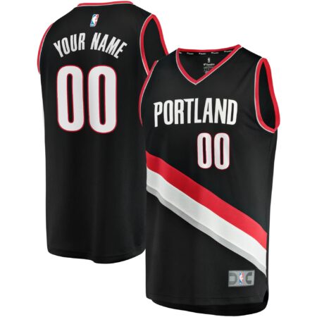 Portland Trail Blazers Fast Break Custom Jersey Black - Icon Edition