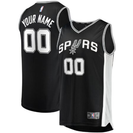 San Antonio Spurs Fast Break Custom Jersey Black - Icon Edition