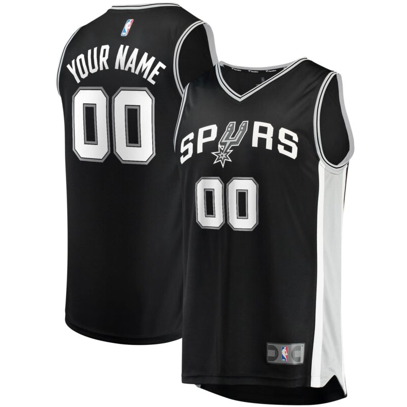 San Antonio Spurs Fast Break Custom Jersey Black - Icon Edition
