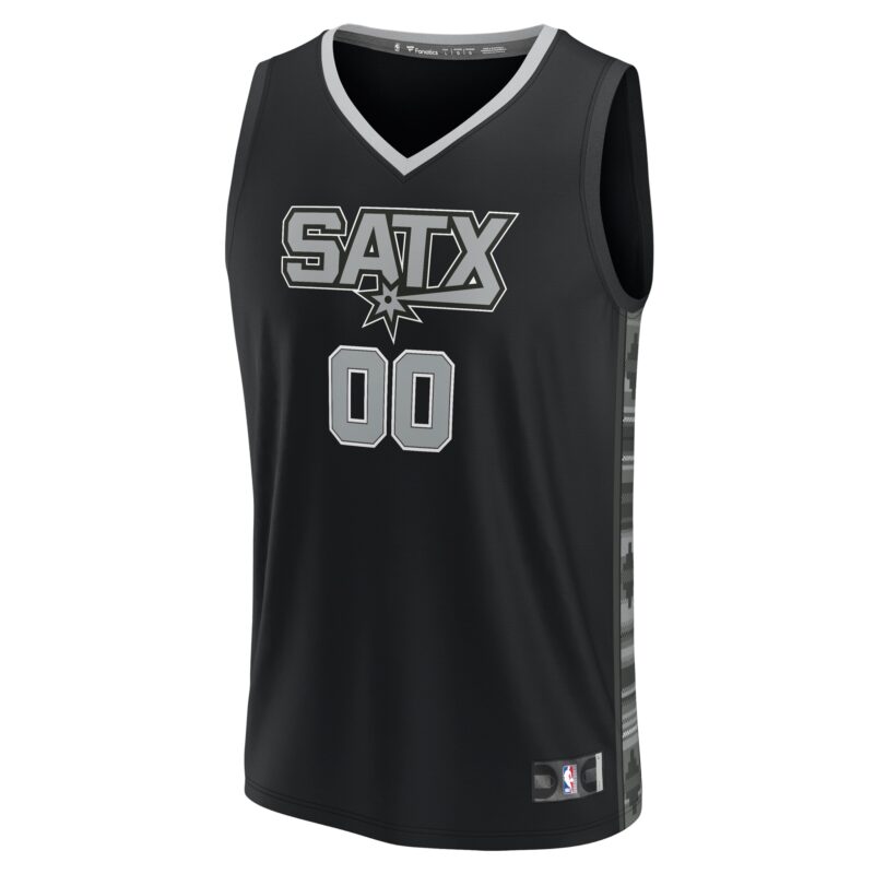 San Antonio Spurs Fast Break Custom Jersey - Black - Statement Edition - Image 2