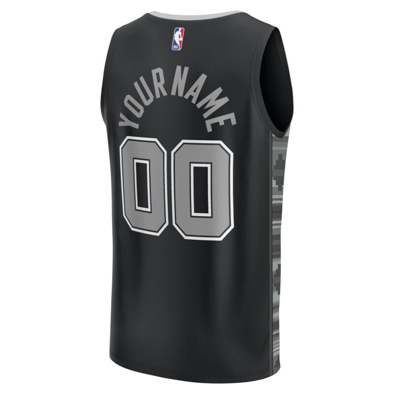 San Antonio Spurs Fast Break Custom Jersey - Black - Statement Edition - Image 3