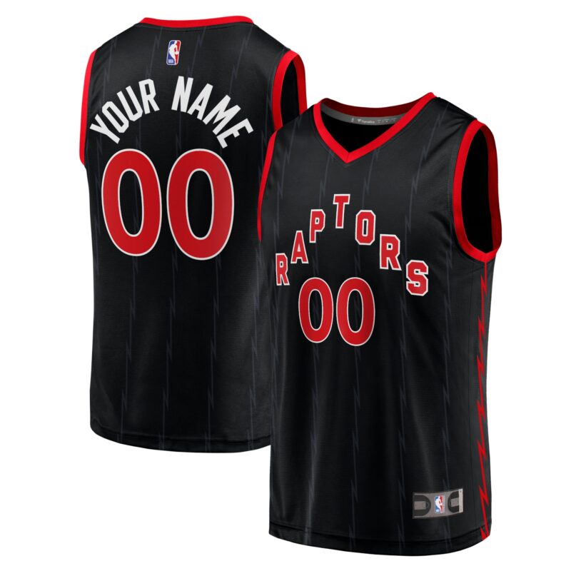 Toronto Raptors Fast Break Custom Jersey Black - Statement Edition