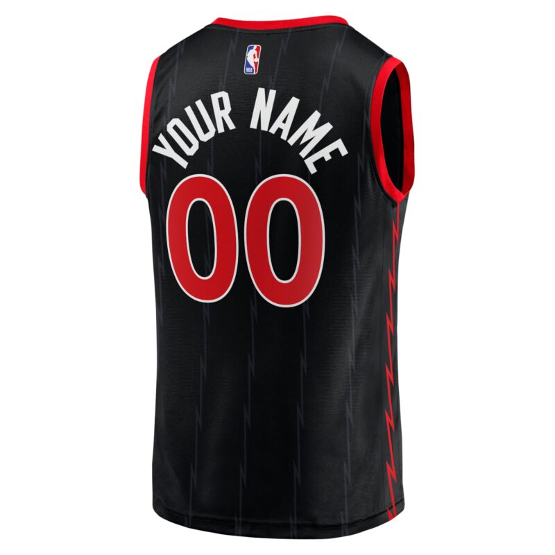 Toronto Raptors Fast Break Custom Jersey Black - Statement Edition - Image 3