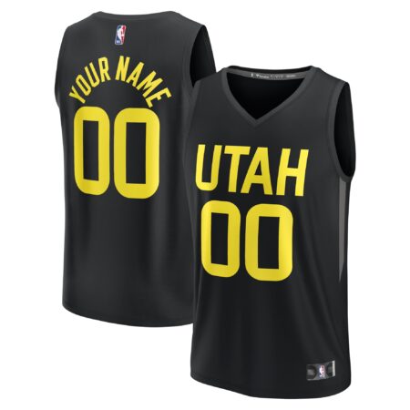 Utah Jazz Fast Break Custom Jersey - Black - Statement Edition