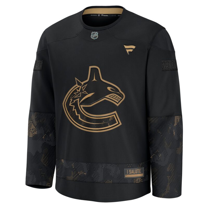 Vancouver Canucks 2024 Military Appreciation Practice Jersey - Black - Image 2