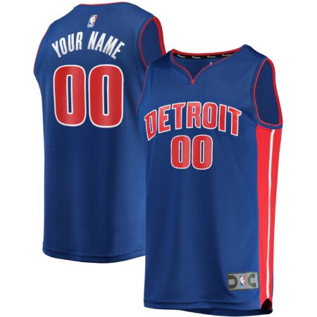 Detroit Pistons Fast Break Custom Jersey Blue - Icon Edition