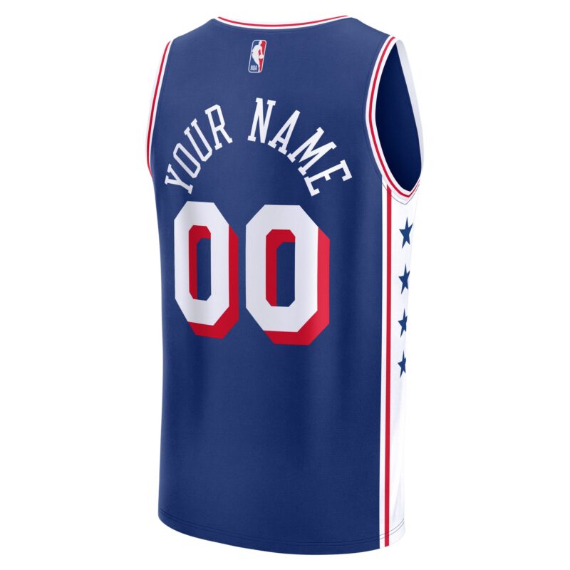 Philadelphia 76ers Fast Break Custom Jersey - Icon Edition - Blue - Image 3