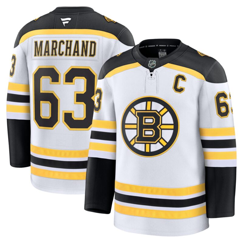 Brad Marchand Boston Bruins Away Premium Jersey - White