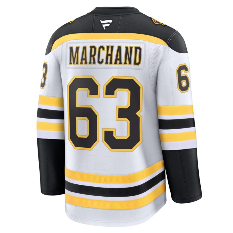 Brad Marchand Boston Bruins Away Premium Jersey - White - Image 3