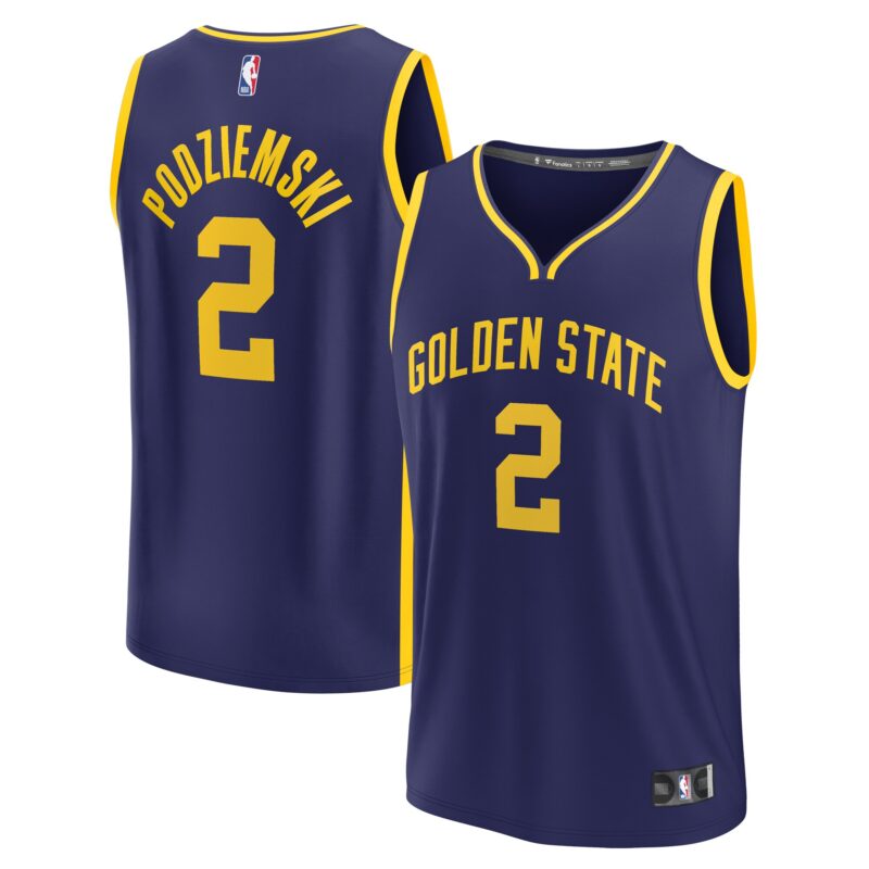 Brandin Podziemski Golden State Warriors Fast Break Jersey - Statement Edition - Navy