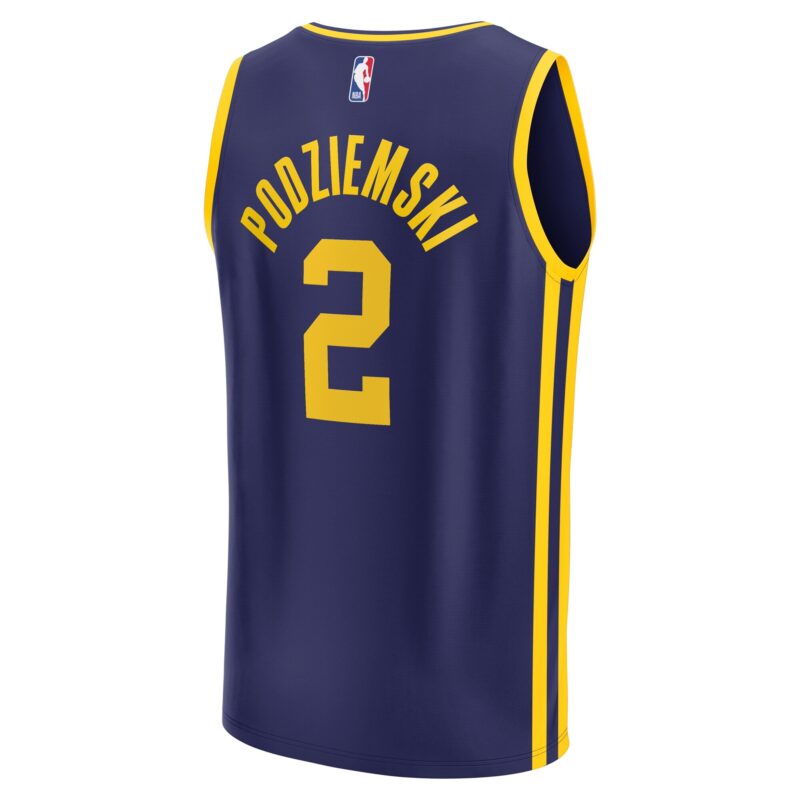 Brandin Podziemski Golden State Warriors Fast Break Jersey - Statement Edition - Navy - Image 3