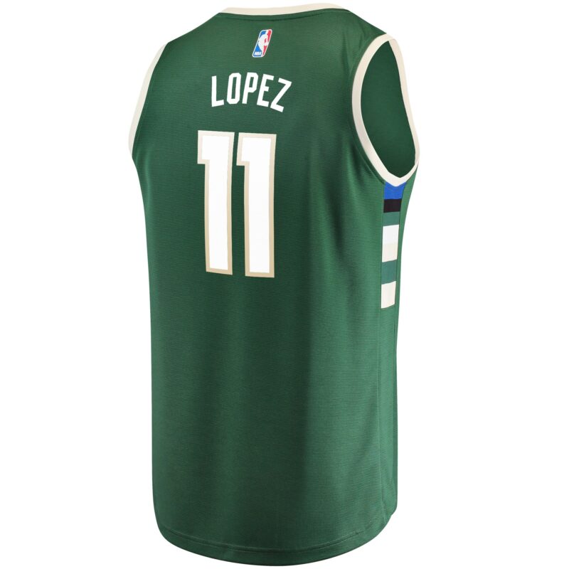 Brook Lopez Milwaukee Bucks Fast Break Player Jersey Green - Icon Edition - Image 3