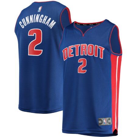Cade Cunningham Detroit Pistons 2021 Basketball Draft First Round Pick Fast Break Jersey Blue - Icon Edition