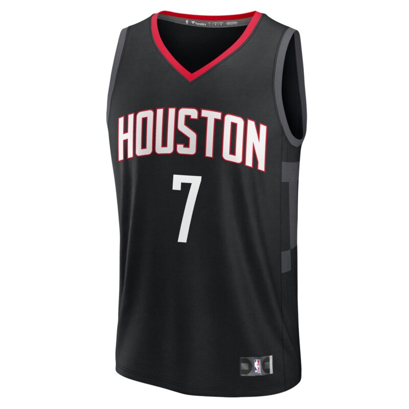 Cam Whitmore Houston Rockets Fast Break Player Jersey - Statement Edition - Black - Image 2
