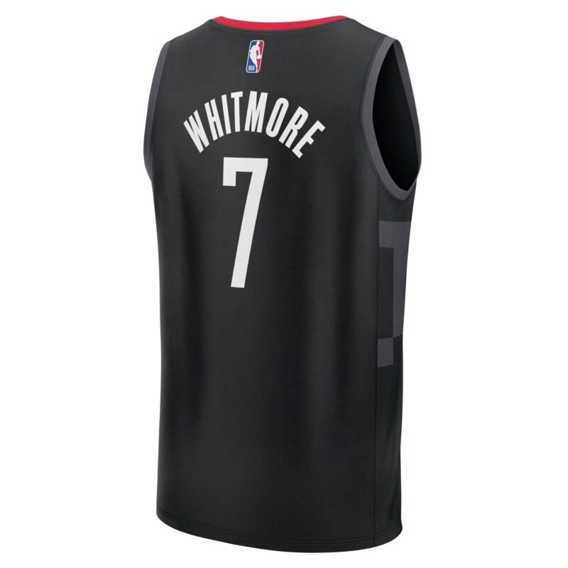 Cam Whitmore Houston Rockets Fast Break Player Jersey - Statement Edition - Black - Image 3
