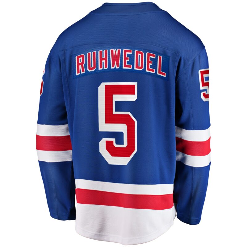 Chad Ruhwedel New York Rangers Home Premier Breakaway Player Jersey - Blue - Image 3