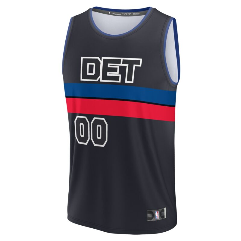 Detroit Pistons Fast Break Custom Jersey - Charcoal - Statement Edition - Image 2