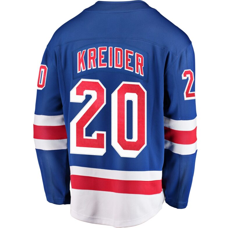 Chris Kreider New York Rangers Home Breakaway Player Jersey - Blue - Image 3