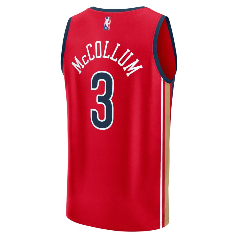 CJ McCollum New Orleans Pelicans Fast Break Jersey - Statement Edition - Red - Image 3