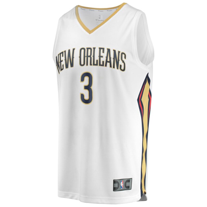 C.J. McCollum New Orleans Pelicans Fast Break Jersey - Association Edition - White - Image 2