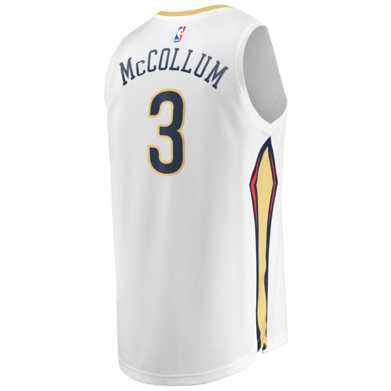 C.J. McCollum New Orleans Pelicans Fast Break Jersey - Association Edition - White - Image 3