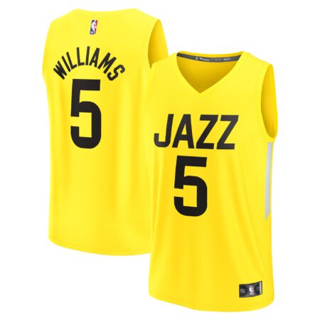 Cody Williams Utah Jazz 2024 Basketball Draft Fast Break Player Jersey - Icon Edition - Yellow