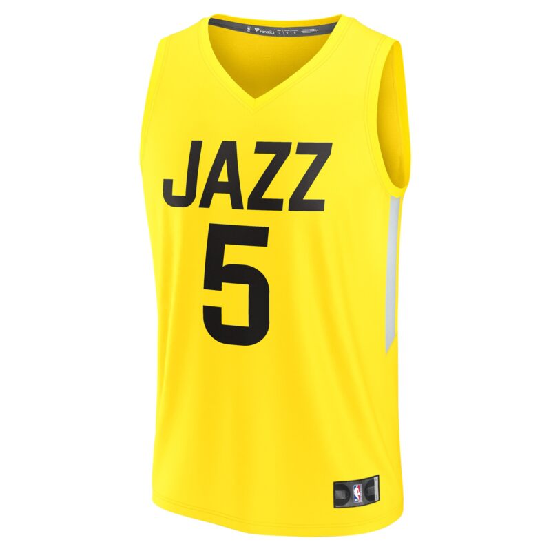 Cody Williams Utah Jazz 2024 Basketball Draft Fast Break Player Jersey - Icon Edition - Yellow - Image 2