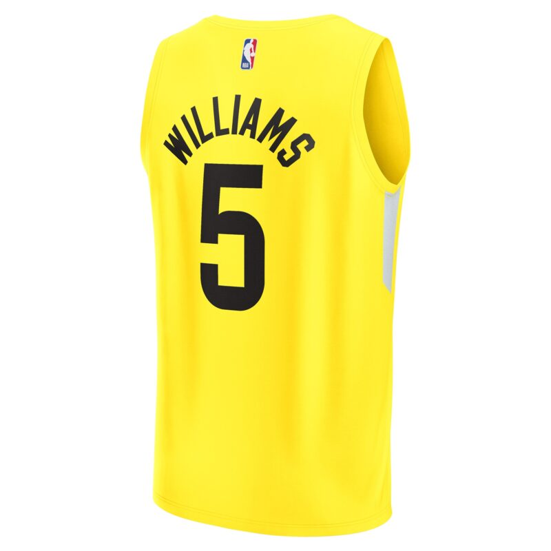 Cody Williams Utah Jazz 2024 Basketball Draft Fast Break Player Jersey - Icon Edition - Yellow - Image 3