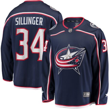 Cole Sillinger Columbus Blue Jackets Home Breakaway Player Jersey - Navy