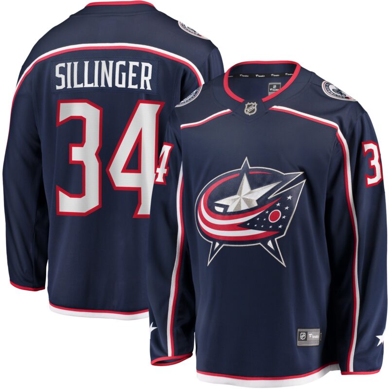 Cole Sillinger Columbus Blue Jackets Home Breakaway Player Jersey - Navy