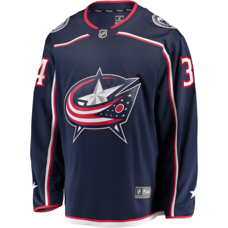 Cole Sillinger Columbus Blue Jackets Home Breakaway Player Jersey - Navy - Image 2