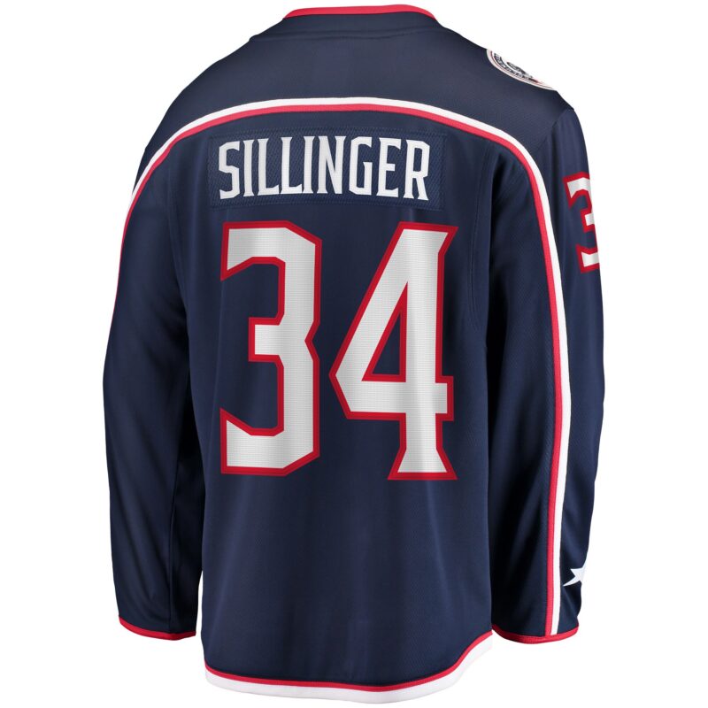 Cole Sillinger Columbus Blue Jackets Home Breakaway Player Jersey - Navy - Image 3