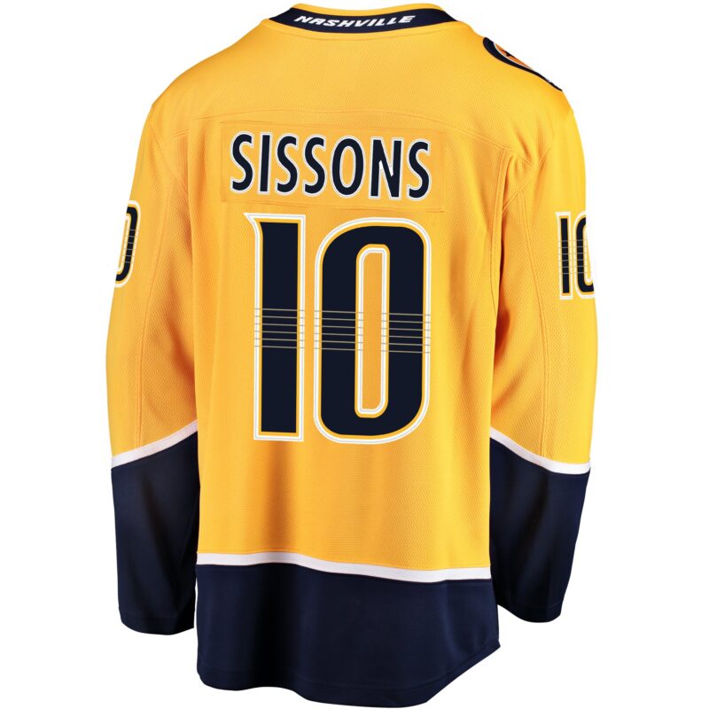Colton Sissons Nashville Predators Breakaway Player Jersey - Gold - Image 3
