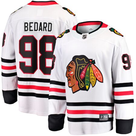 Connor Bedard Chicago Blackhawks Away Premier Breakaway Player Jersey - White