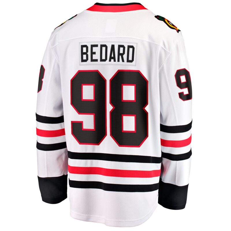 Connor Bedard Chicago Blackhawks Away Premier Breakaway Player Jersey - White - Image 3