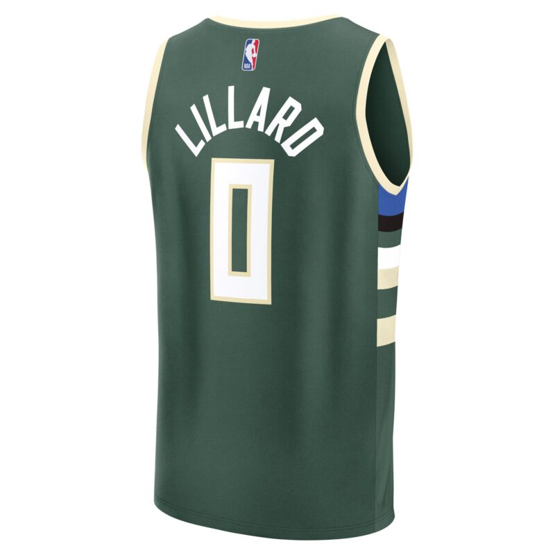 Damian Lillard Milwaukee Bucks Fast Break Player Jersey - Icon Edition - Hunter Green - Image 3
