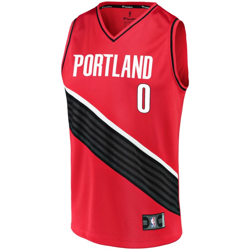 Damian Lillard Portland Trail Blazers Fast Break Jersey - Statement Edition - Red - Image 2