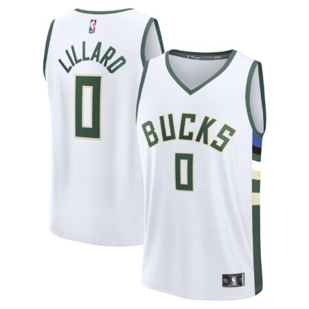 Damian Lillard Milwaukee Bucks Fast Break Player Jersey - Association Edition - White