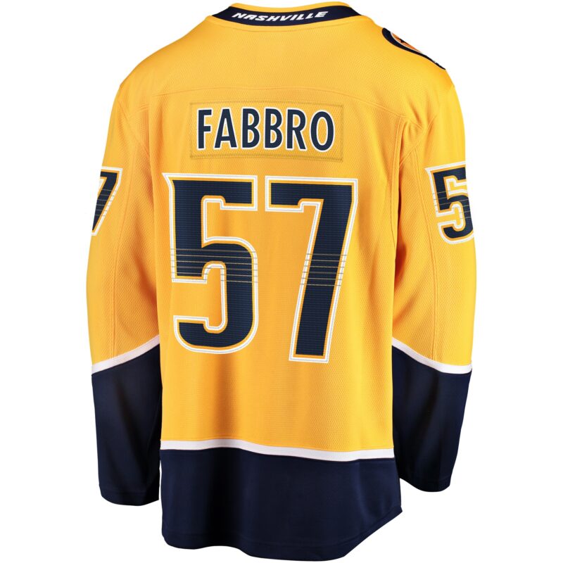 Dante Fabbro Nashville Predators Player Jersey - Gold - Image 3