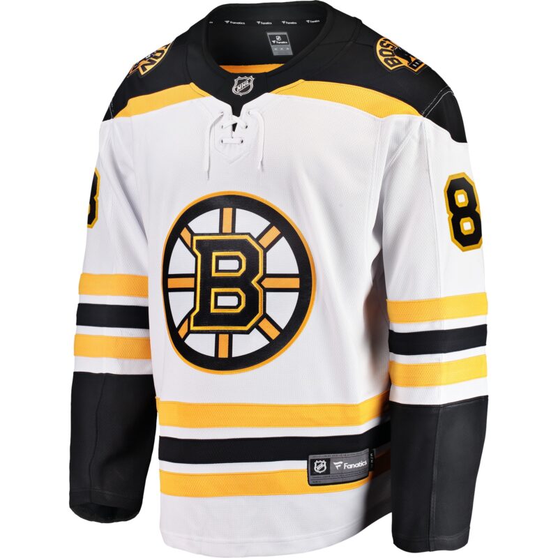David Pastrnak Boston Bruins Away Premier Breakaway Player Jersey - White - Image 2