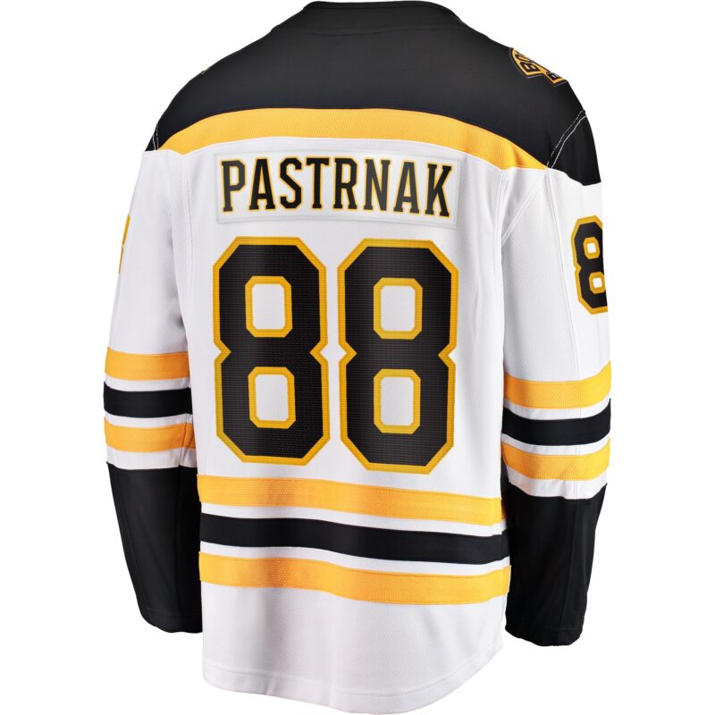 David Pastrnak Boston Bruins Away Premier Breakaway Player Jersey - White - Image 3
