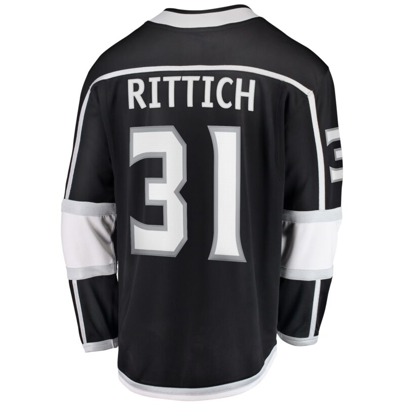 David Rittich Los Angeles Kings Home Premier Breakaway Player Jersey - Black - Image 3