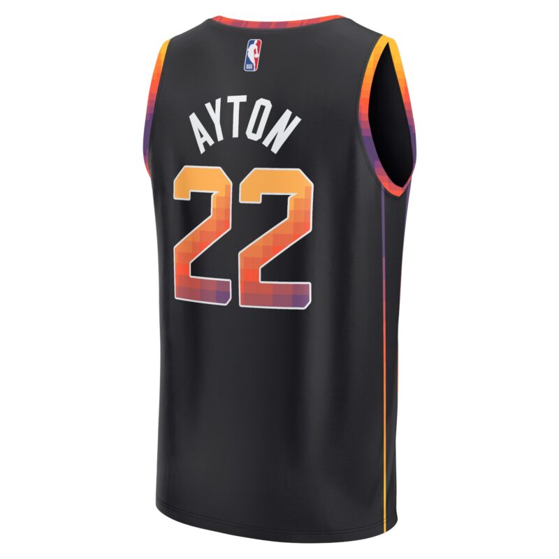 Deandre Ayton Phoenix Suns Fast Break Player Jersey - Statement Edition - Black - Image 3