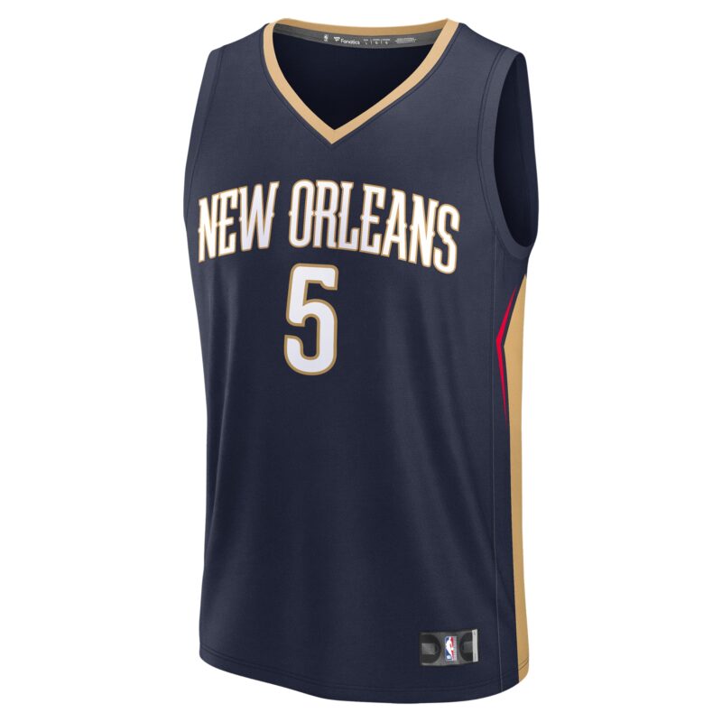 Dejounte Murray New Orleans Pelicans Fast Break Player Jersey - Icon Edition - Navy - Image 2