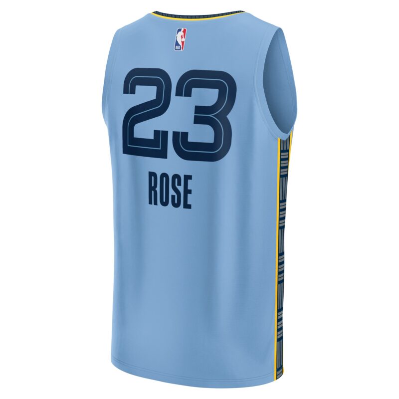 Derrick Rose Memphis Grizzlies Men's Fast Break Player Jersey - Statement Edition - Light Blue - Image 3